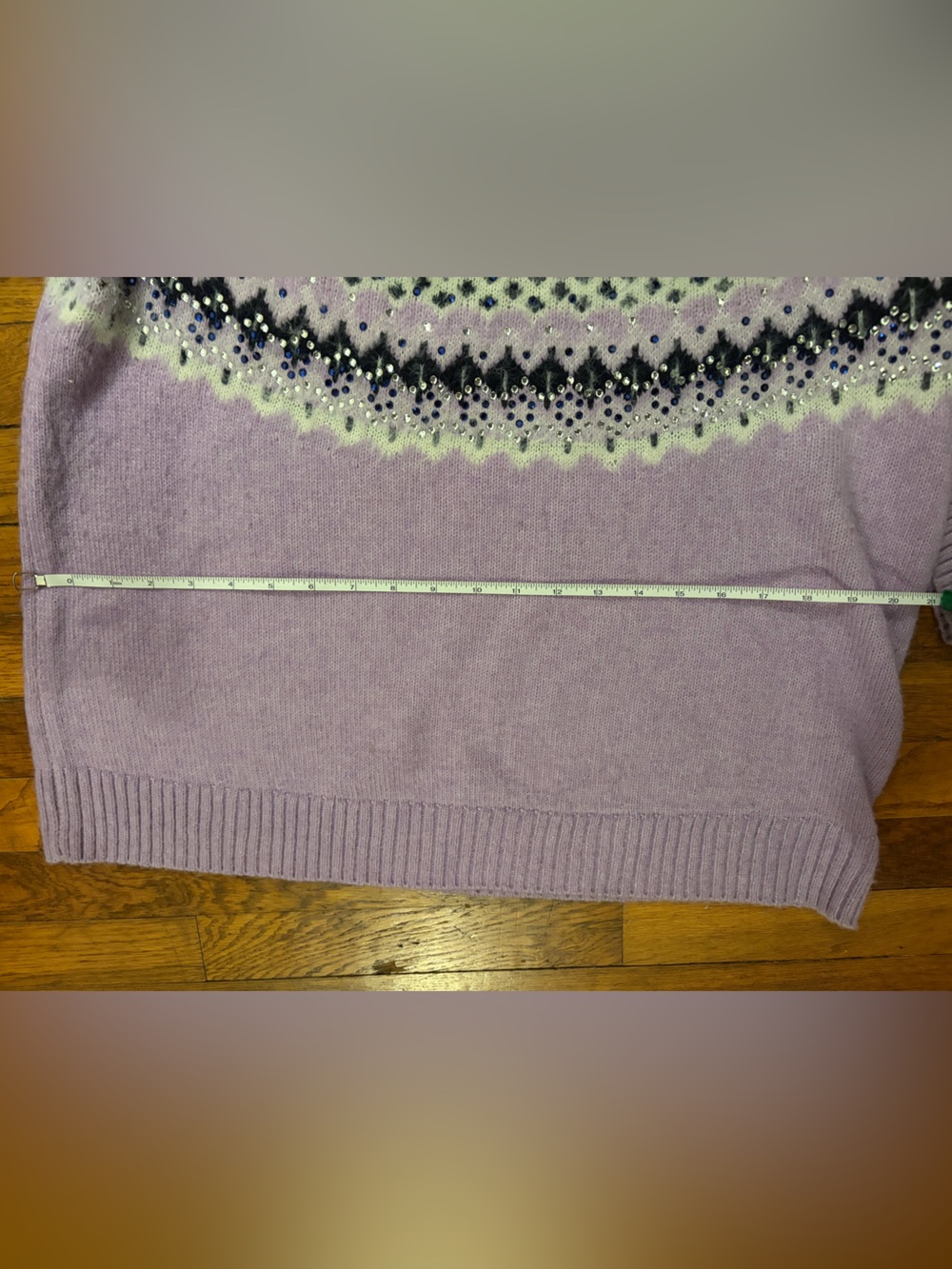Talbots wool blend sparkly Lavender Crewneck Sweater, fuzzy 1x plus gorgeous wow - Picture 12 of 13